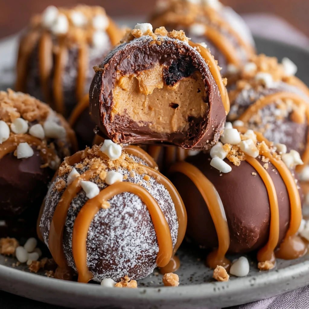 Schokoladen-Erdnussbutter-Schneebälle