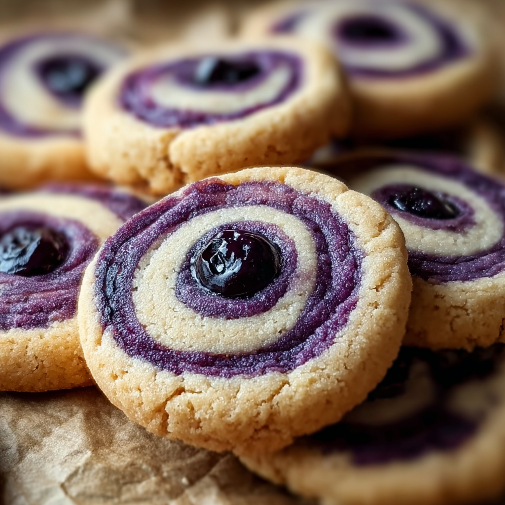 Blaubeer-Käsekuchen-Swirl-Kekse