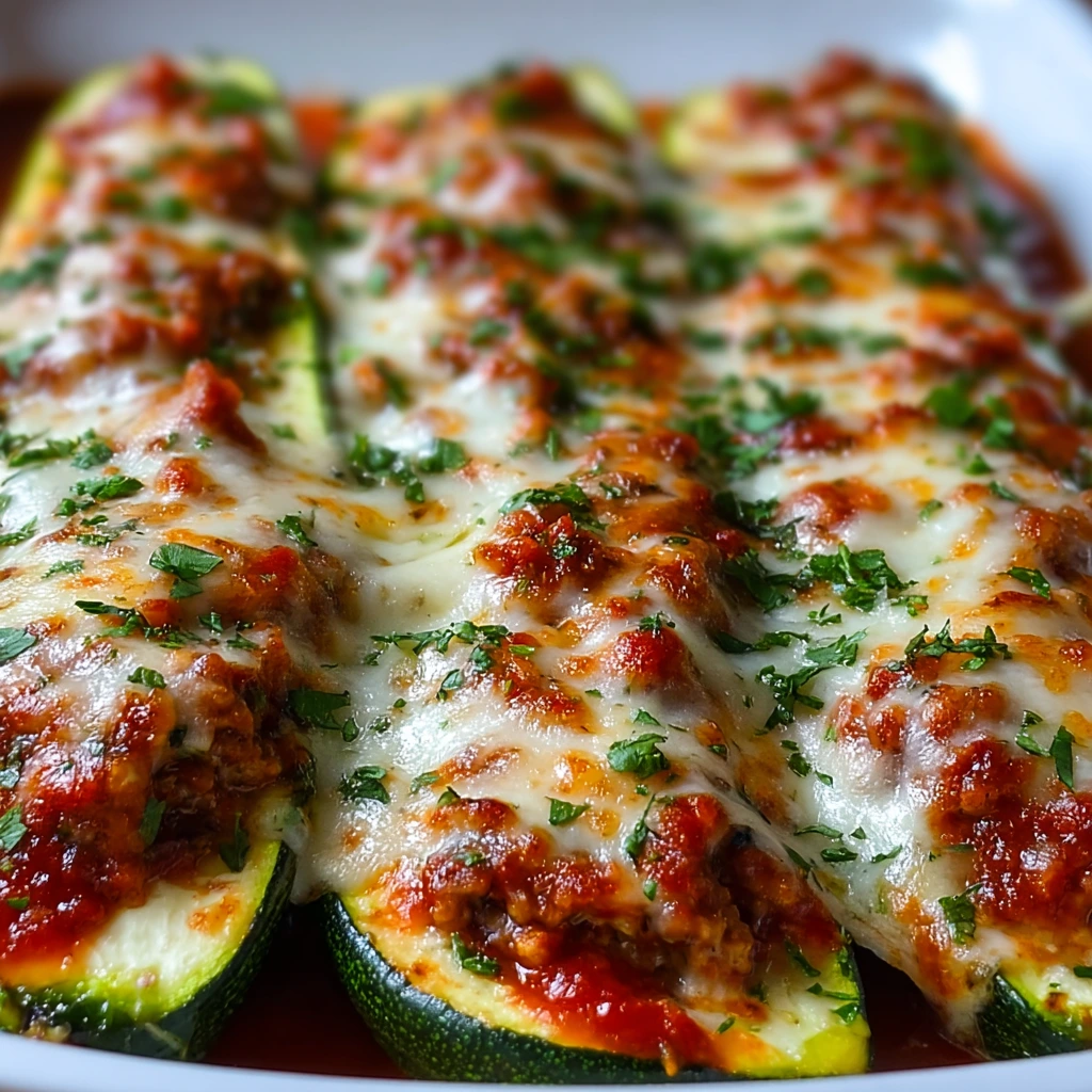 Hähnchen-Parmesan-Zucchini-Boote