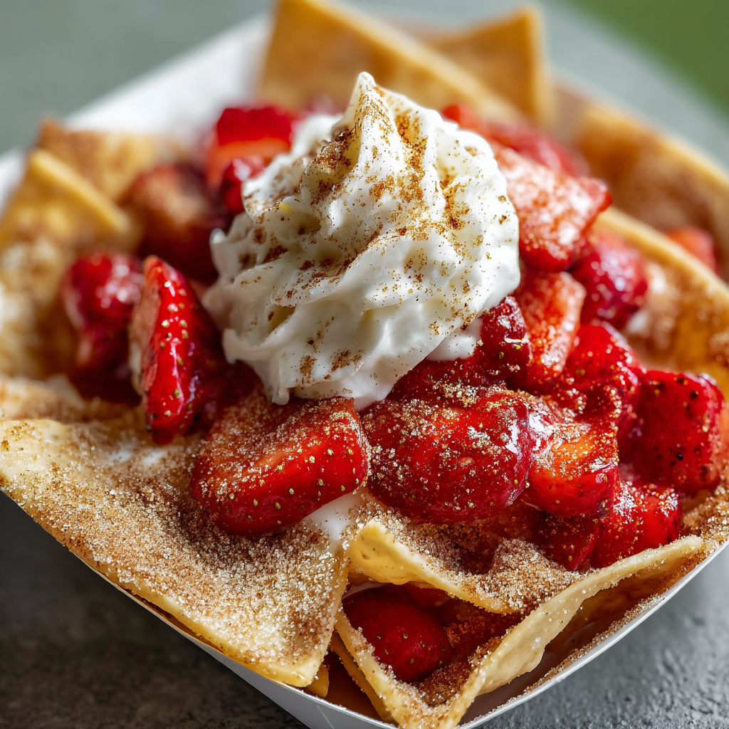 Erdbeer-Cheesecake-Nachos