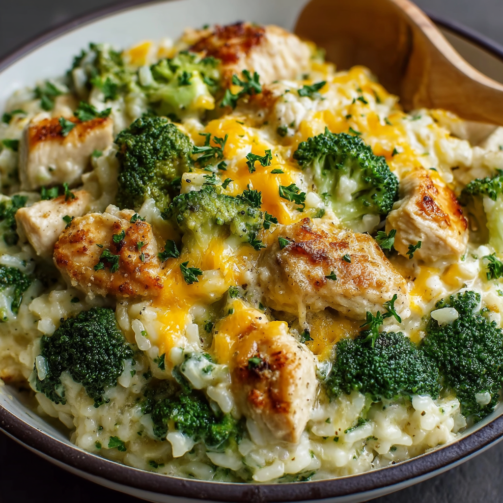 Crockpot Cheesy Chicken Broccoli Rice