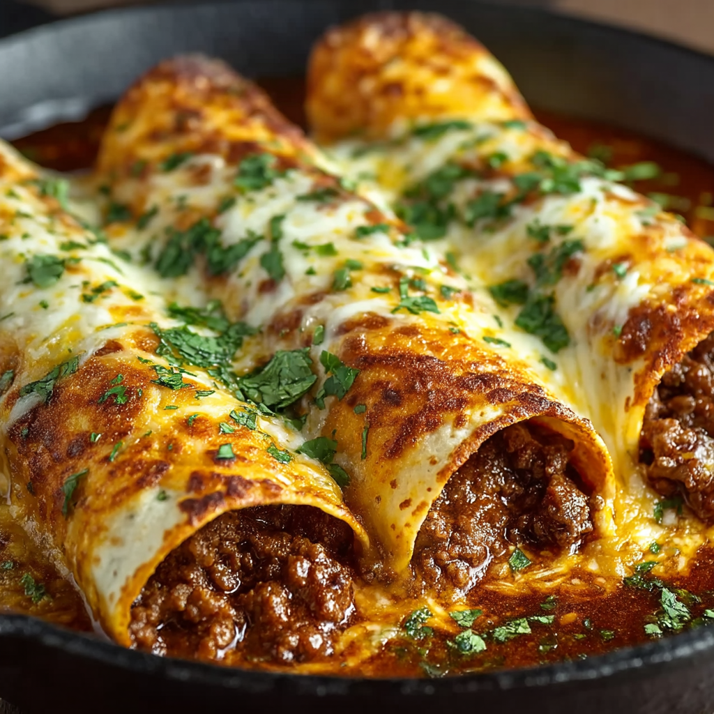 Beef Enchiladas mit Roter Sauce