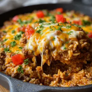 Käse-Rindfleisch-Enchilada-Reis