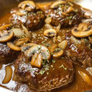 Hamburgersteaks mit brauner Soße