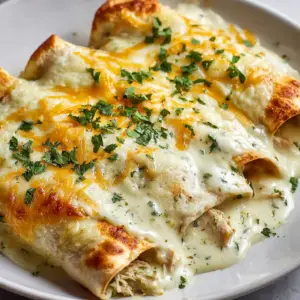 Cremige weiße Hühnchen-Enchiladas