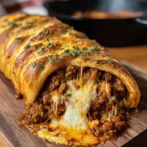 Käse-Sloppy-Joe-Stromboli