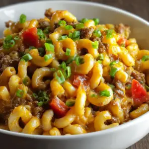 Einfache Cheeseburger-Pasta aus einem Topf