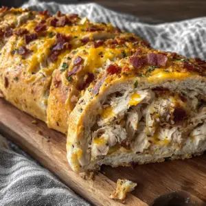 Chicken Bacon Ranch Stromboli