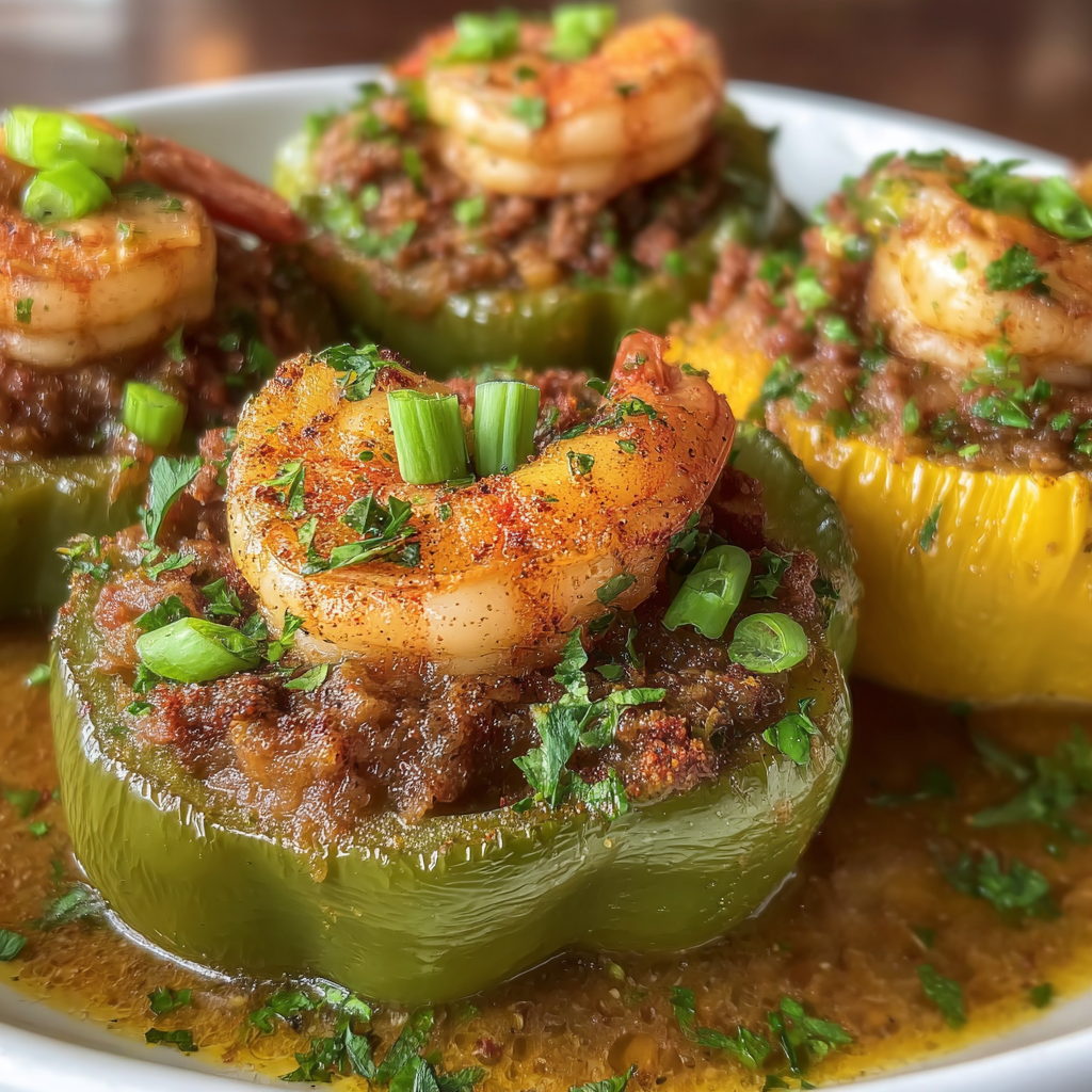 Cajun Surf & Turf gefüllte Paprika