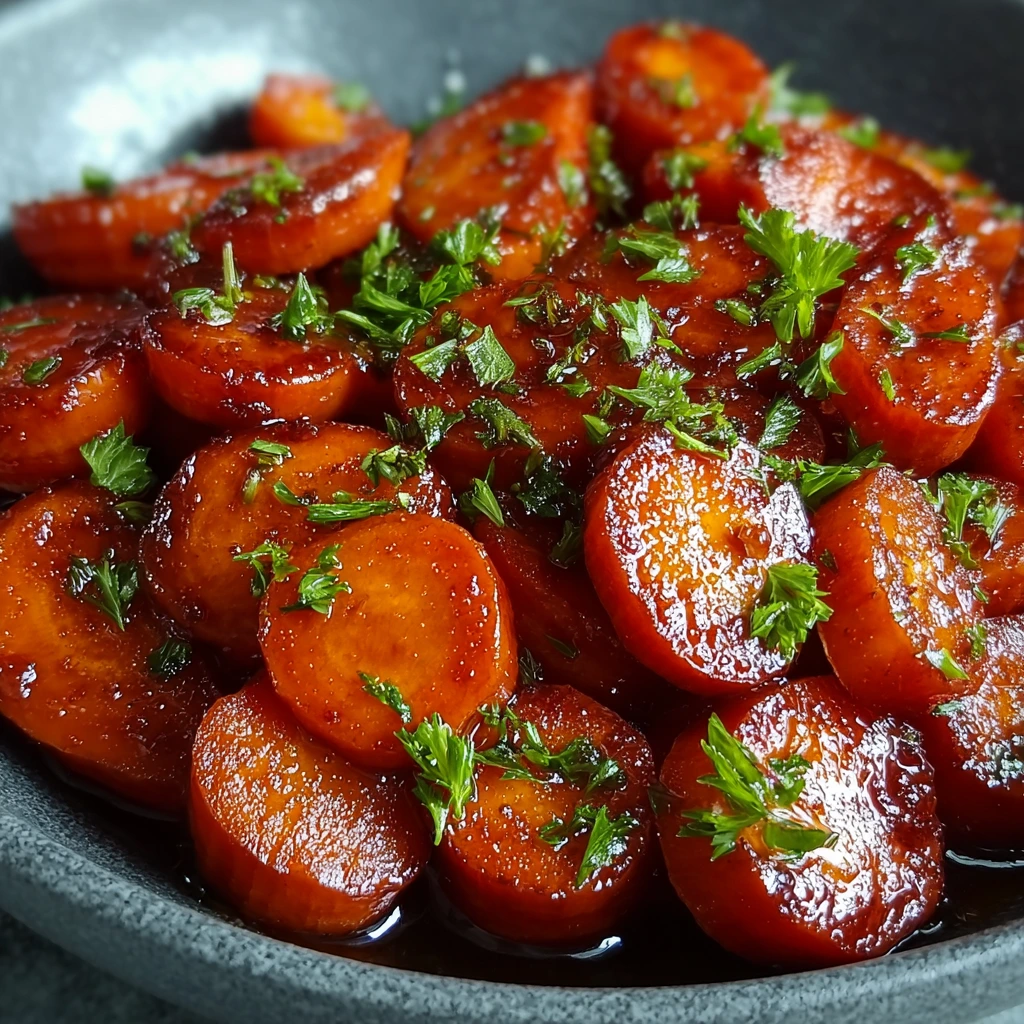 Süße glasierte Karotten