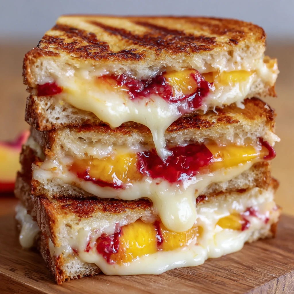 Honig-Pfirsich-Weißes-Cheddar-Sandwich