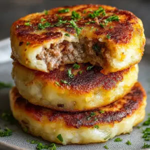 Knusprige Kartoffelpuffer mit Fleisch