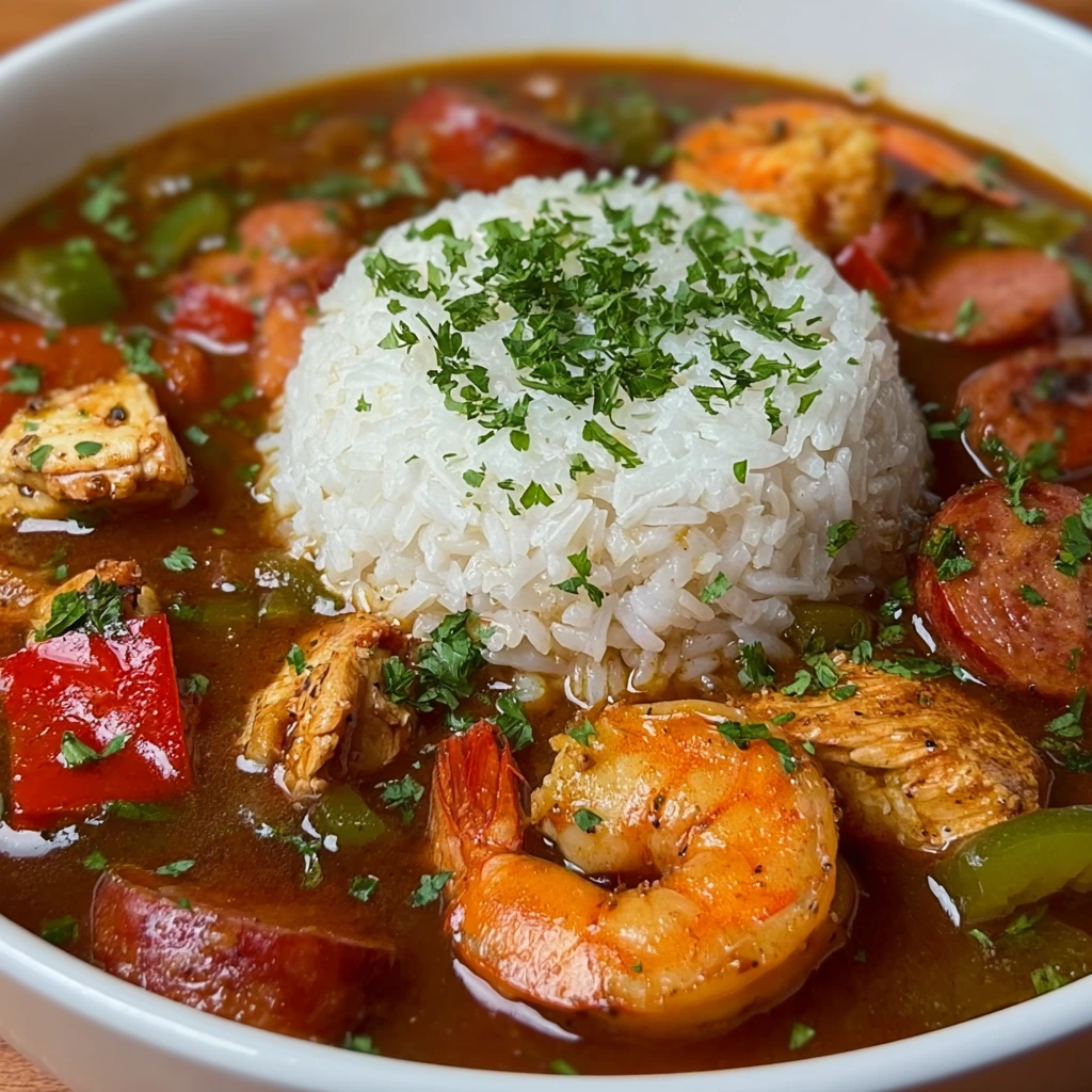 Hühner-Garnelen-Wurst-Gumbo