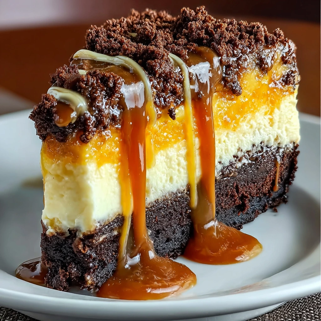 Karamell-Brownie-Käsekuchen-Genuss