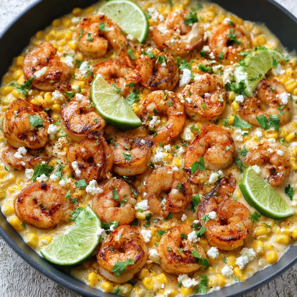 Garnelen- und Maiscremepfanne