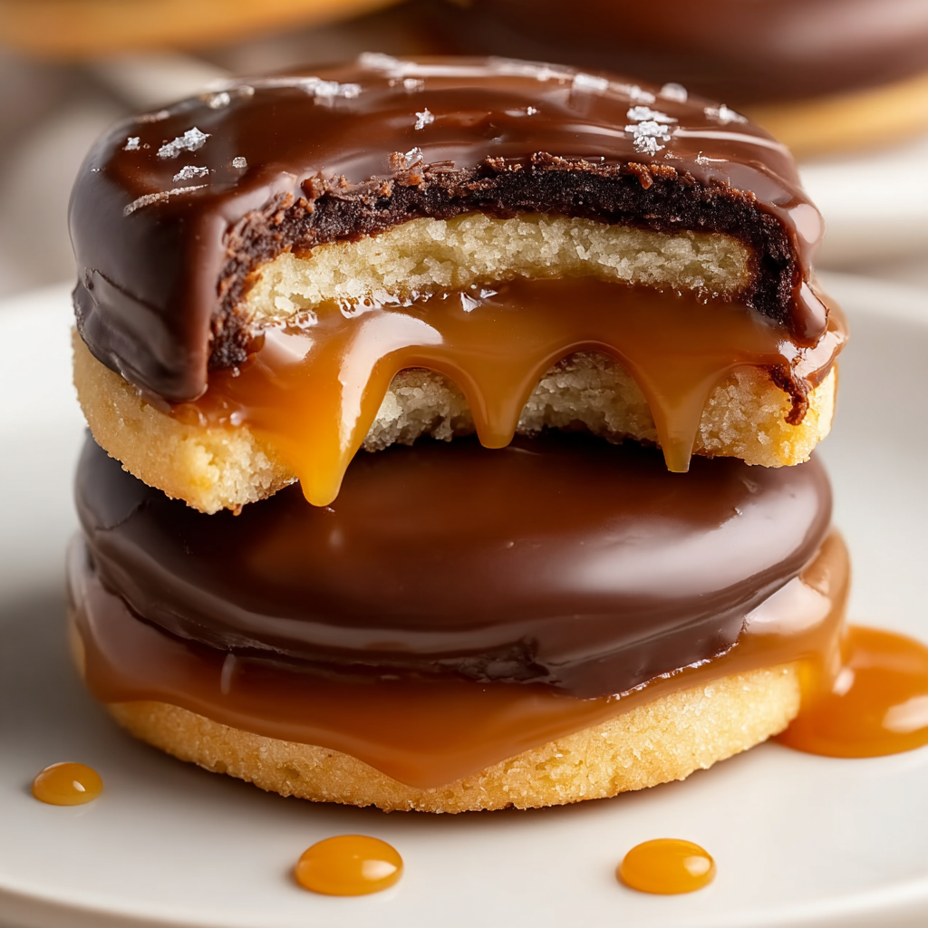 Schokoladen-Karamell-Mürbeteigkekse