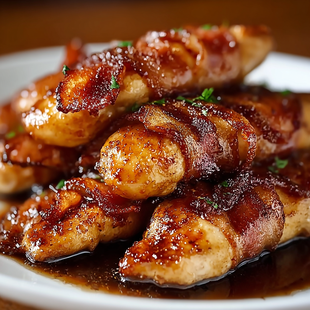 Hähnchen mit Speck und braunem Zucker