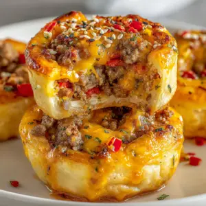 Cheeseburger-Pizza-Häppchen