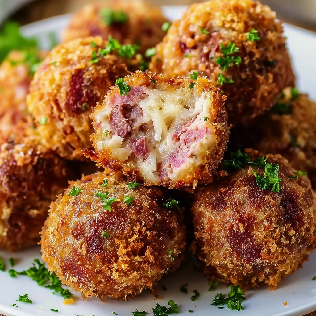 Knusprige Reuben-Corned-Beef-Bällchen