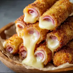 Baked Ham Cheese Mozzarella Sticks
