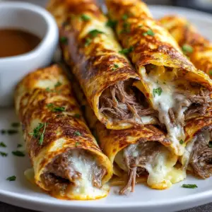 French Dip Tortilla Roll Ups