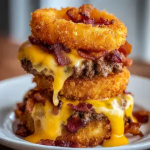 Loaded Bacon Cheeseburger Onion Rings